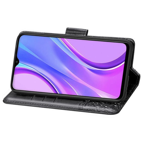 Θήκη με πτερύγιο για Xiaomi Redmi 9, Butterfly, μαύρη
