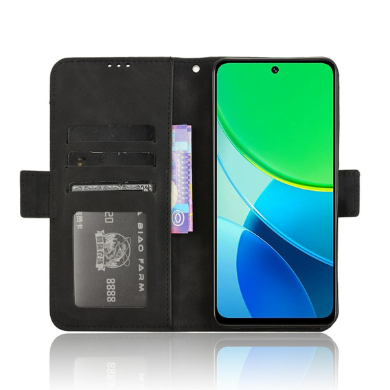 Θήκη με πτερύγιο για Vivo Y19s, Card Slot, μαύρη