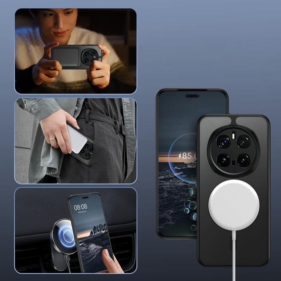 Θήκη για Honor Magic 7 Pro, για MagSafe, ERBORD Μatt Case, μαύρη
