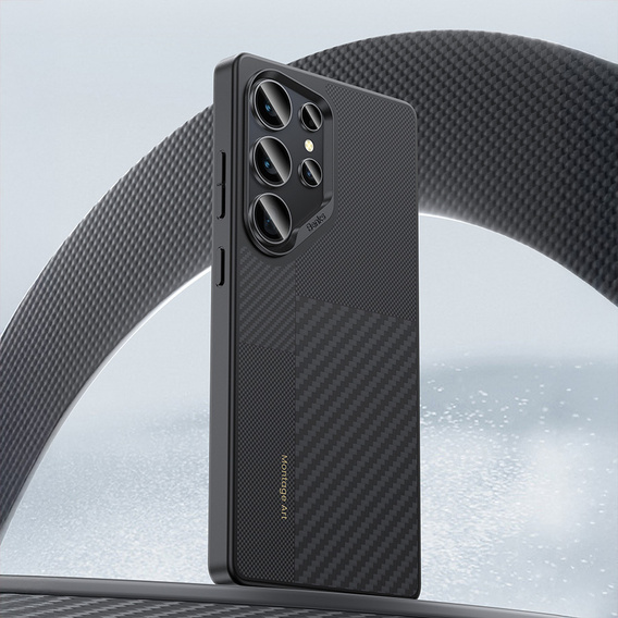 θήκη BENKS Kevlar για Samsung Galaxy S25 Ultra, για MagSafe, Carbon Fiber, μαύρη