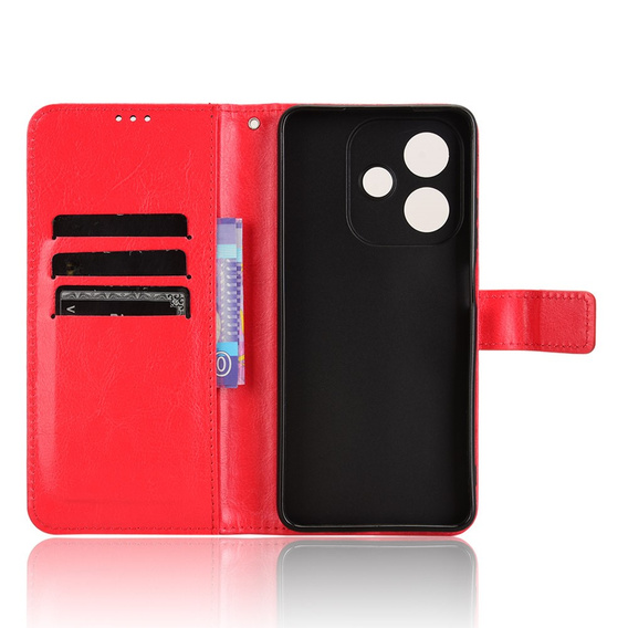 Θήκη με πτερύγιο για Oppo A40 / Oppo A40m, Crazy Horse Wallet, κόκκινη