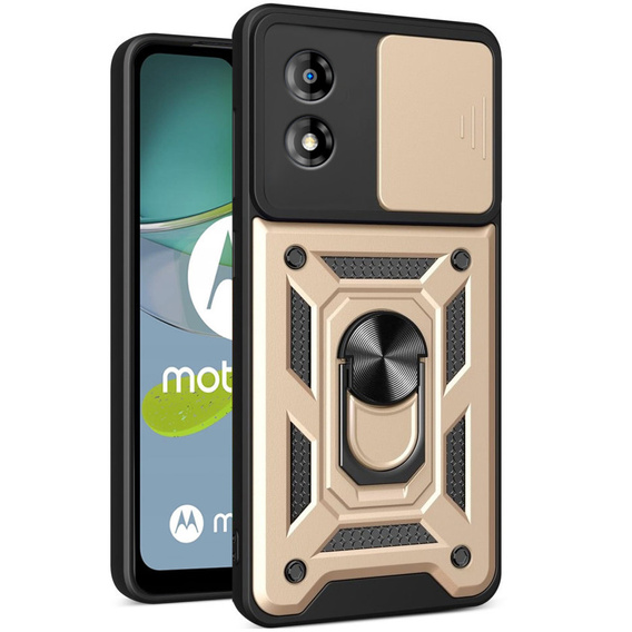 Θήκη για Motorola Moto E13, CamShield Slide, χρυσός