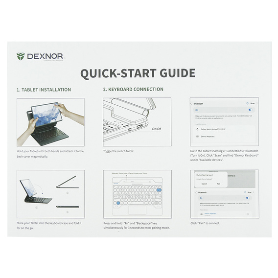 Θήκη πληκτρολογίου για Samsung Galaxy Tab S10+/S9 FE+ Plus/S9+/ S8+/ S7+/ S7 FE, Dexnor Magnetic Keyboard Touchpad, μαύρη