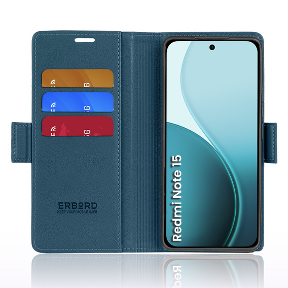 Θήκη με καπάκι ERBORD Glossy Litchi για Xiaomi Redmi Note 15 5G