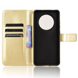 Θήκη με πτερύγιο για Oppo Reno 12FS / 12F, Crazy Horse Wallet, χρυσή