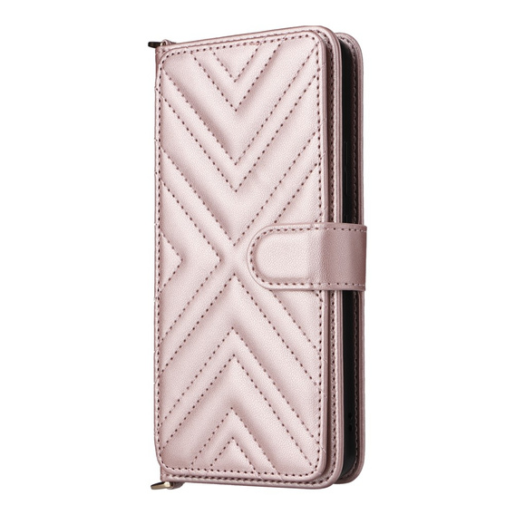 Θήκη με πτερύγιο για Oppo Reno 13F 5G, Crossbody Leather Wallet, ροζ