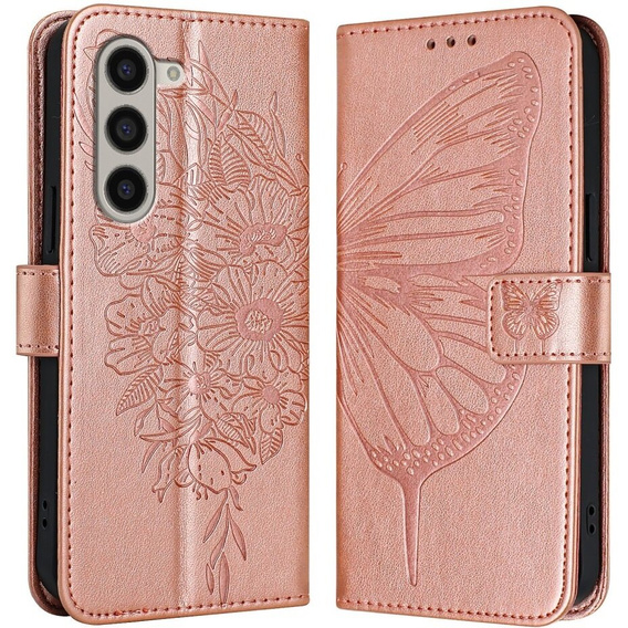 Θήκη με πτερύγιο για Samsung Galaxy Z Fold6 5G, Butterfly, ροζ rose gold