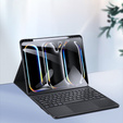 Θήκη + πληκτρολόγιο Apple iPad Pro 13" 7 gen. 2024, Dux Ducis TouchPad Leather Pen Slot, μαύρη