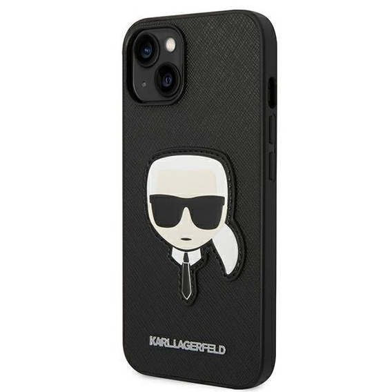 Karl Lagerfeld Θήκη για iPhone 14 Plus, Saffiano Karl's Head Patch, μαύρη