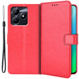 Θήκη με πτερύγιο για Realme C51, Crazy Horse Wallet, κόκκινη