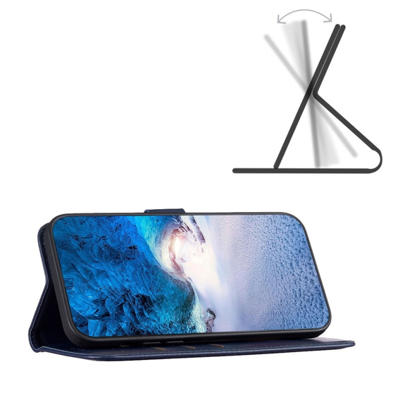 θήκη με πτερύγιο για Xiaomi Redmi Note 13 Pro 4G, BINFEN Wallet, μπλε
