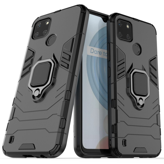 Θήκη για Realme C21Y, Kickstand Ring, μαύρη