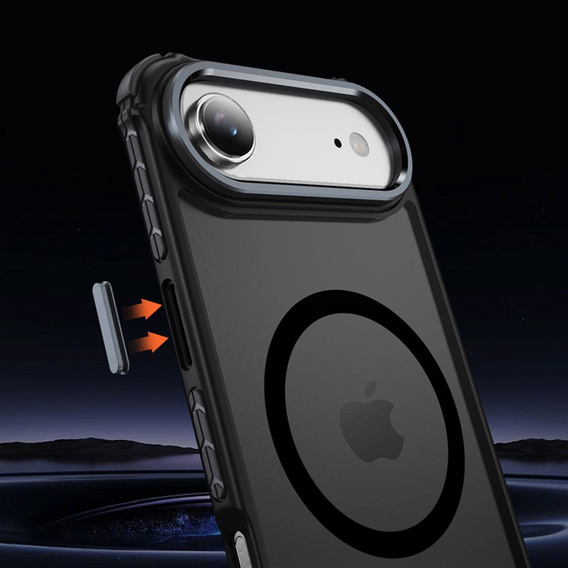 Ματ θήκη για iPhone Air, θωρακισμένη, για MagSafe, καπνιστή με μαύρες πλευρές