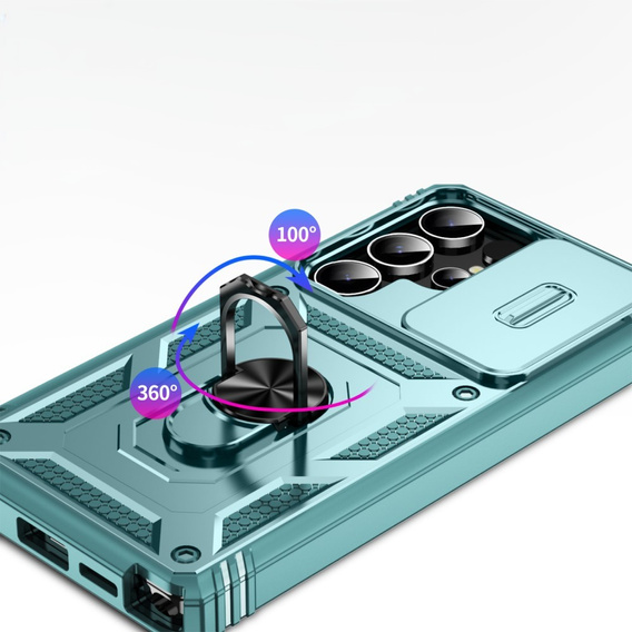 Θήκη για Samsung Galaxy S25 Ultra, KickStand Camera Lens, μπλε