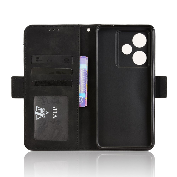 Θήκη με πτερύγιο για Realme GT 7 / 7T, Card Slot, μαύρη