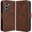 Θήκη με πτερύγιο για Infinix Hot 50 Pro 4G, Card Slot, καφέ