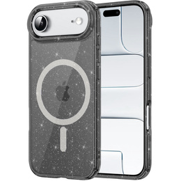 Θήκη για iPhone Air, για MagSafe, glitter, ημιδιαφανές μαύρο