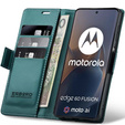 Θήκη για Motorola Edge 60 / 60 Fusion, ERBORD Glossy Litchi, πορτοφόλι με πτερύγιο, πράσινη