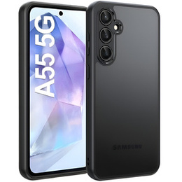 Θήκη για Samsung Galaxy A55 5G, Fusion Hybrid, με προστασία κάμερας, διαφανής / μαύρη