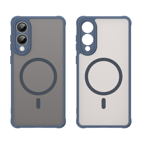 Θήκη για Samsung Galaxy S25 Edge, Kickstand Matt Case, για MagSafe, μπλε + Γυαλί οθόνης