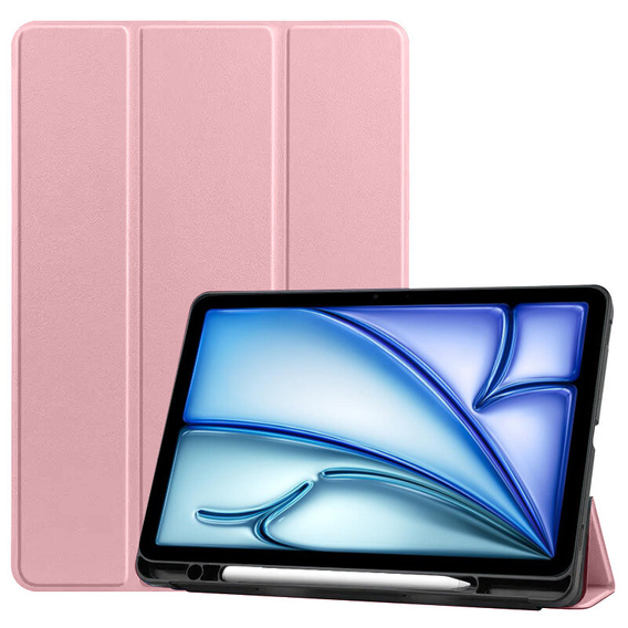 Θήκη για iPad Pro 11 2024, Smartcase με χώρο για γραφίδα, ροζ