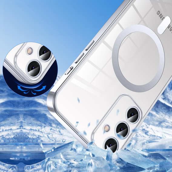 Θήκη για Samsung Galaxy S25, Electro MagSafe, ασημένια + κορδόνι