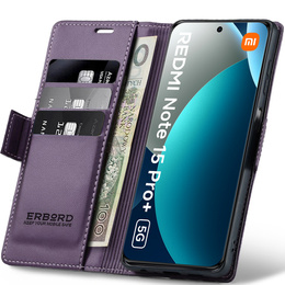 Θήκη με καπάκι ERBORD Glossy Litchi για Xiaomi Redmi Note 15 Pro Plus 5G / Poco M8 Pro 5G