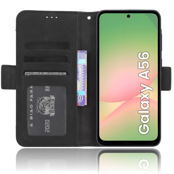 Θήκη με πτερύγιο για Samsung Galaxy A56, Card Slot, μαύρη