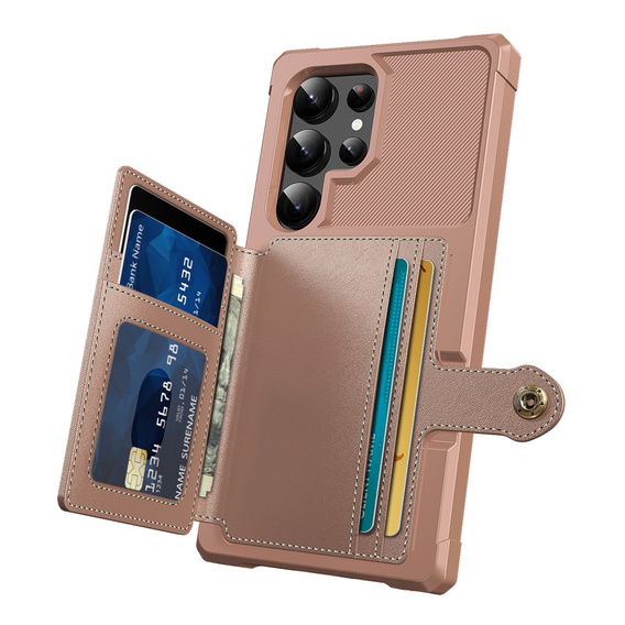 Θήκη για Samsung Galaxy S25 Ultra, Card Holder Kickstand, μαύρη