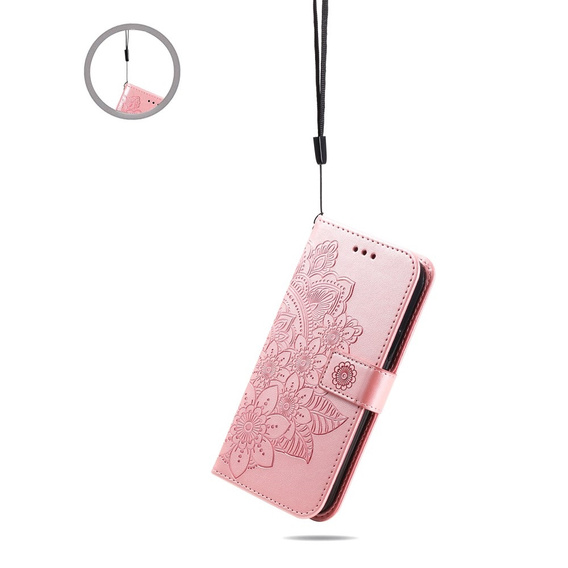 Θήκη με πτερύγιο για Xiaomi Redmi 13C / Poco C65, Mandala Flower, ροζ