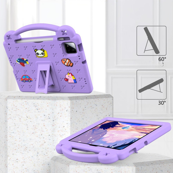 Παιδική θήκη για Xiaomi Pad 7 / 7 Pro, Cute Patterns, με βάση, μωβ