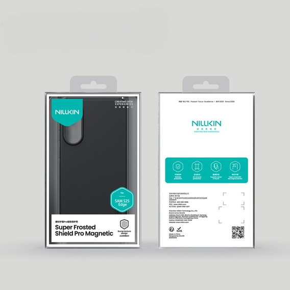 θήκη NILLKIN για Samsung Galaxy S25 Edge, Frosted Shield, για MagSafe, μαύρη