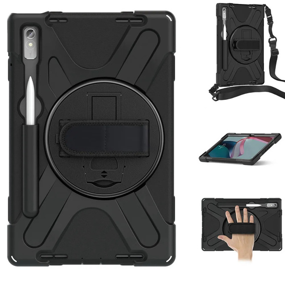 Θωρακισμένη θήκη για Lenovo Tab P11 Pro Gen 2 TB132FU TB132XU 11.2", προστατευτική 360 με χώρο για γραφίδα, μαύρη