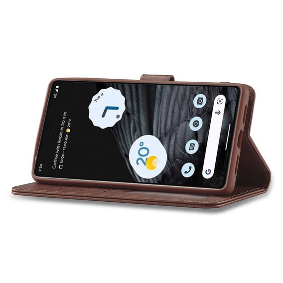 Θήκη με πτερύγιο για Google Pixel 7 Pro 5G, LC.IMEEKE, καφέ