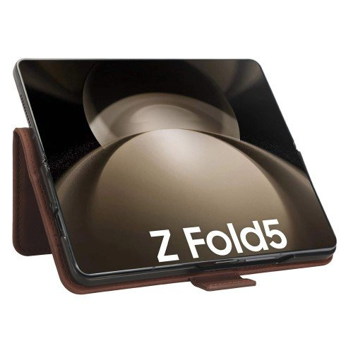 Θήκη με πτερύγιο για Samsung Galaxy Z Fold 5 5G, Card Slot, καφέ