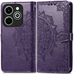 Θήκη με πτερύγιο για Infinix Hot 40i, Mandala, μωβ