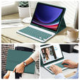 Θήκη + πληκτρολόγιο Samsung Galaxy Tab S9 FE, Leather Pen Slot, σκούρα πράσινη