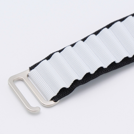 Λουράκι νάιλον για Apple Watch 1/2/3/4/5/6/7/8/SE/ULTRA 42/44/45/49mm, μαύρη / λευκή