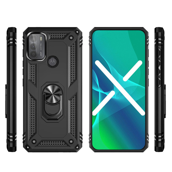 θωρακισμένη θήκη για Motorola Moto G50, Nox Case Ring, μαύρη