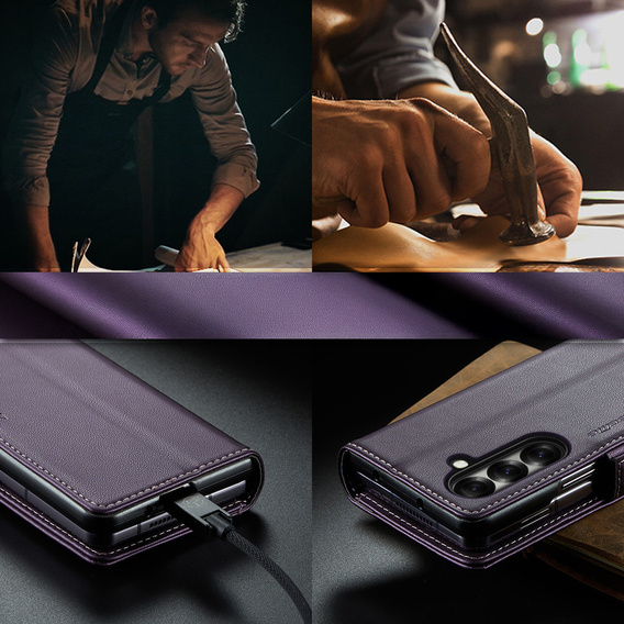 CASEME Litchi θήκη πορτοφόλι flip για Samsung Galaxy Z Fold7 5G