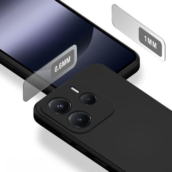 Θήκη για Xiaomi Redmi Note 14 4G, Silicone Lite, μαύρη
