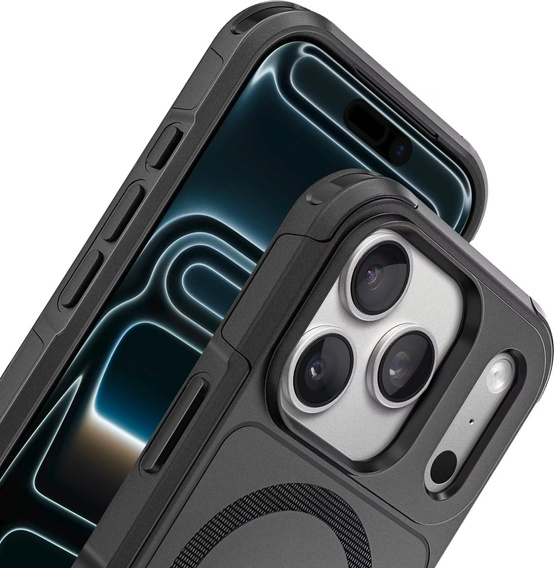 Θήκη MagForce για iPhone 17 Pro, για MagSafe, θωρακισμένη, μαύρο