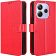 Θήκη με πτερύγιο για Xiaomi Redmi Note 14 4G, Crazy Horse Wallet, κόκκινη