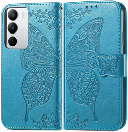 Θήκη με πτερύγιο για Realme C71, Butterfly, μπλε