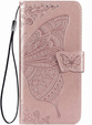 Θήκη με πτερύγιο για Infinix Note 40 Pro Plus, Butterfly, ροζ rose gold