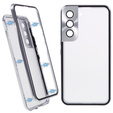 θήκη για το Samsung Galaxy S21, Magnetic Dual Glass, ασημένια