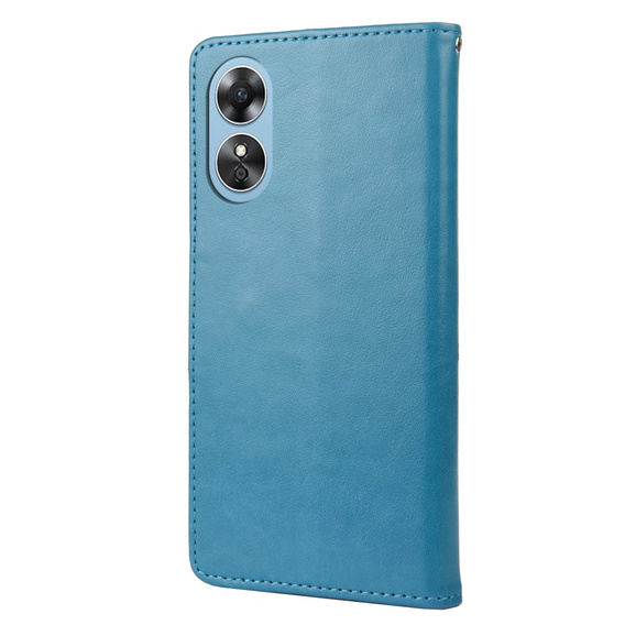 Θήκη με πτερύγιο για Oppo A17, Butterfly, μπλε