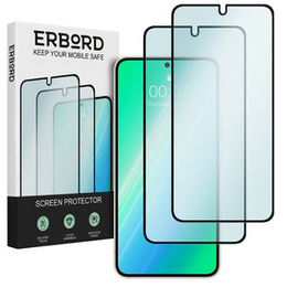 2x Μετριασμένο γυαλί για Samsung Galaxy S22+ Plus, ERBORD 3D πλήρης οθόνη