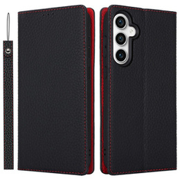 Θήκη με πτερύγιο για Samsung Galaxy A25 5G, Litchi Skin Grain, μαύρη