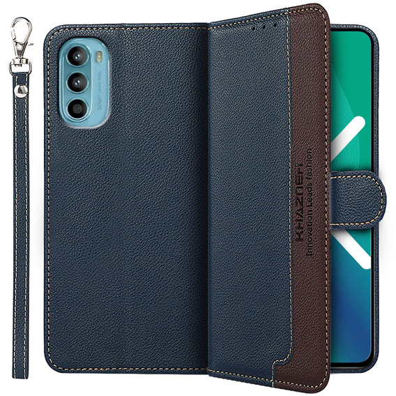 θήκη flip για το Motorola Moto G52 / G82 5G, KHAZNEH RFID, μπλε